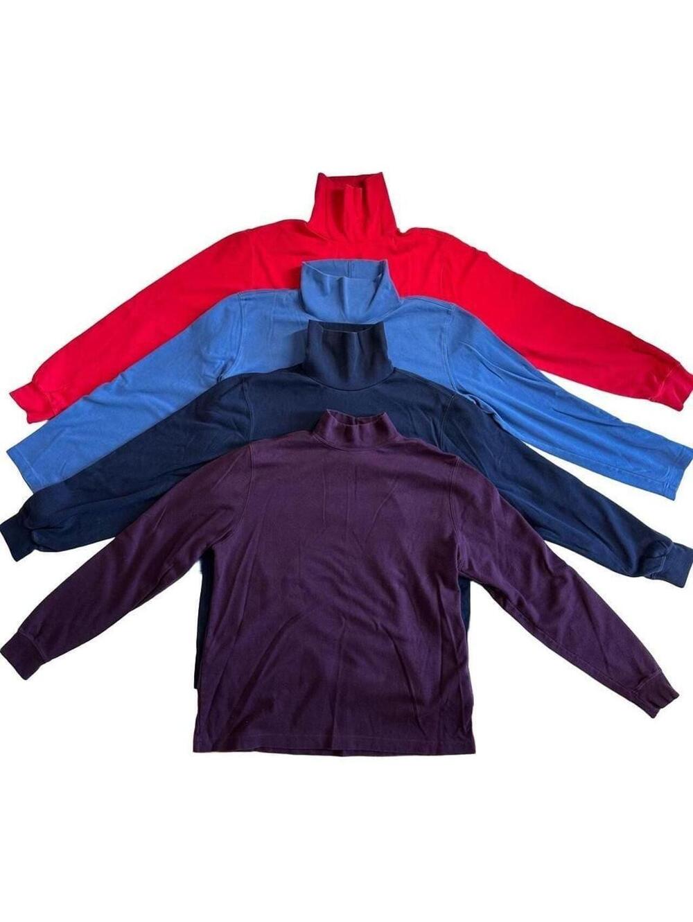 Lands' End Long Sleeve Cotton Turtleneck Bundle - Lot of 4